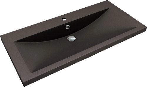 Раковина из искусственного камня Florentina Анита 1000 10.150.01000.302 100х50 накладная цвет черный 1 отверстие под смеситель