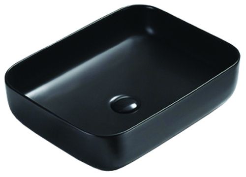 Раковина из сантехнического фаянса Azario AZ-78109MB 50х40 накладная цвет черный без отверстий под смеситель