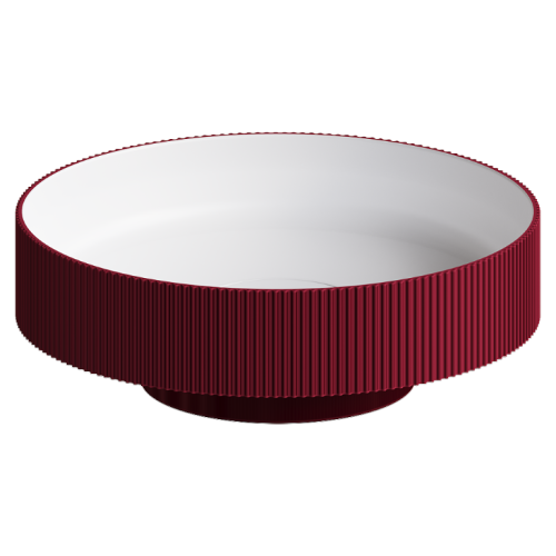 Раковина акриловая Boheme Sole 801-R-BUR 40х40 накладная цвет красный без отверстий под смеситель