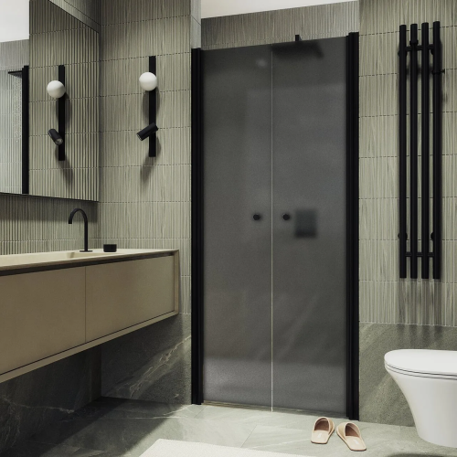 Душевая дверь Maybah Glass MGD-432-6 80х200 стекло тонированное профиль черный