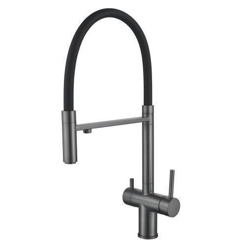 Смеситель для кухни Shevanik S178T на мойку оружейная сталь