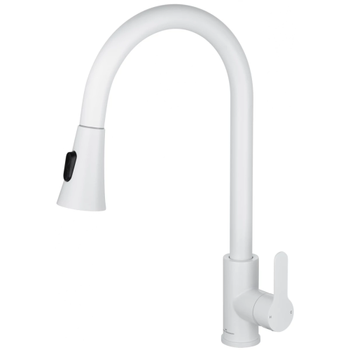 Смеситель для кухни Wonzon & Woghand WW-121E201L-MW на мойку белый