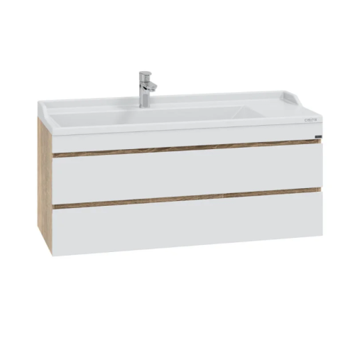 Тумба под раковину СанТа Марс 700425 120х50 подвесная цвет белый/коричневый