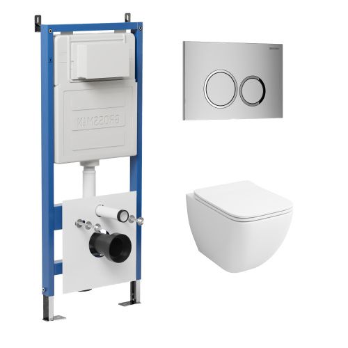 Инсталляция + кнопка смыва + унитаз Grossman Galaxy 97.4447S.01.110