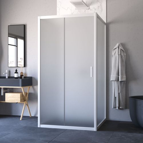 Душевой уголок Vegas-Glass ZP-U TUR+NOVO ZP-U NOVO h2000 100*90 01 10 100х90 стекло матовое профиль белый без поддона