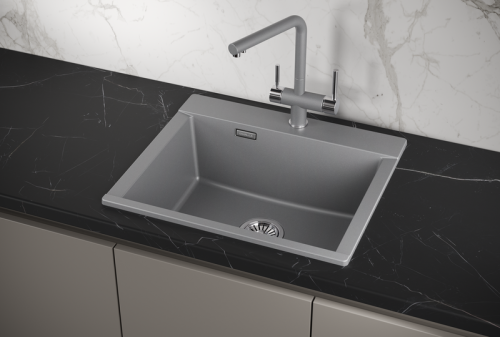 Кухонная мойка Granula 5804, АЛЮМИНИУМ 60х50 цвет серый поверхность матовая