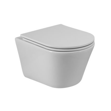 Унитаз подвесной Cezares LINER CZR-3808-53-TH-TOR/SC белый с сиденьем микролифт безободковый смыв торнадо