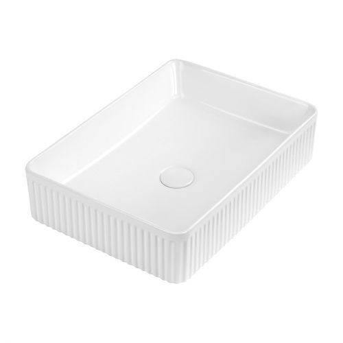 Раковина из сантехнического фаянса Abber RECHTECK AC2216 50х40 накладная цвет белый без отверстий под смеситель