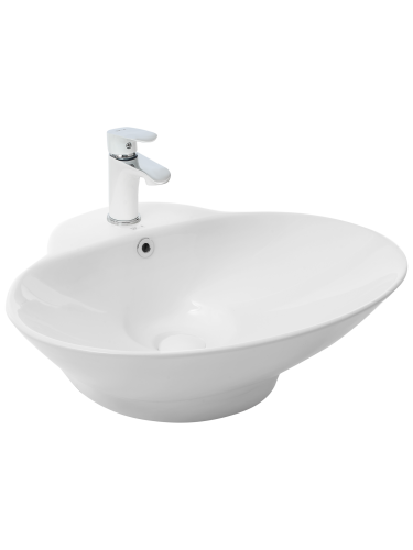 Раковина из сантехнического фаянса WeltWasser WW SK 10000004584 50 см накладная цвет белый 1 отверстие под смеситель