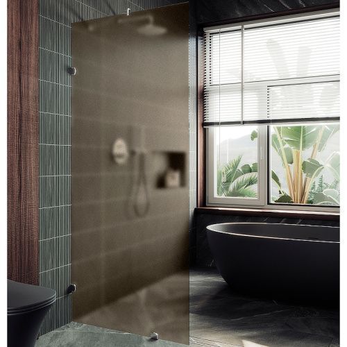 Душевая перегородка Maybah Glass MGD-265-4 80х195 стекло тонированное профиль хром