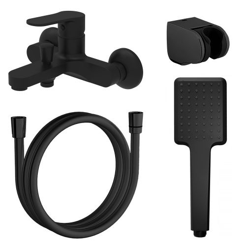 Смеситель Azario Elvis AZ-WWK238155PA настенный черный