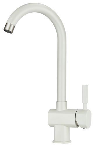 Смеситель для кухни Granula 31-ST, БЕЛЫЙ на мойку белый