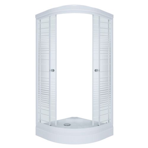 Душевой уголок Тритон Стандарт Щ0000061805 90х90 стекло с рисунком профиль белый с поддоном