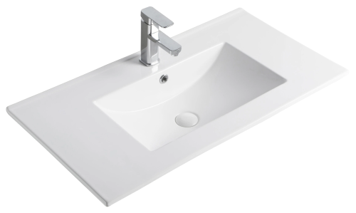 Раковина керамическая Gid Integrado 71105 90х50 встраиваемая цвет белый 1 отверстие под смеситель