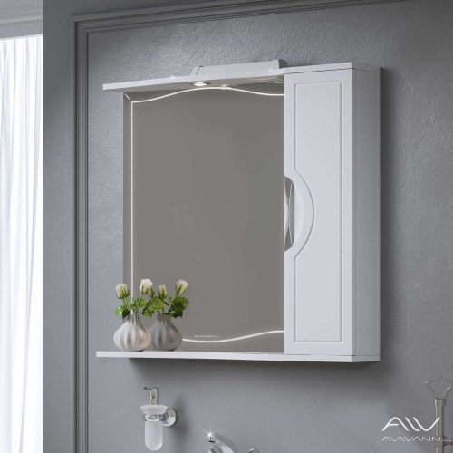 Зеркало-шкаф Alavann Monaco ALV0268003 80х80 подвесной цвет белый