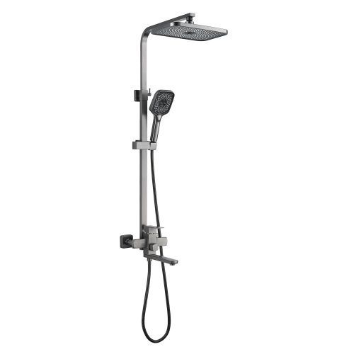 Душевая стойка Shevanik S7036T настенная цвет оружейная сталь