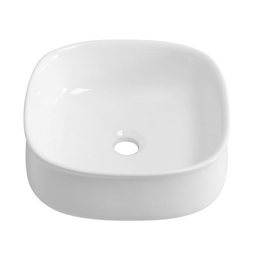 Раковина керамическая Cezares CZR-6604 40х40 накладная цвет белый без отверстий под смеситель