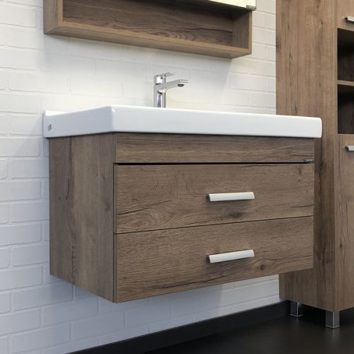 Тумба с раковиной Comforty Никосия 00-00008856CF 80х50 подвесная цвет коричневый