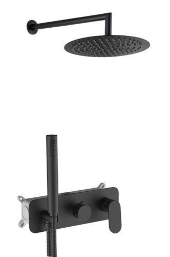 Душевая система AQG Beta 19BETER24105 встраиваемая в стену цвет черный