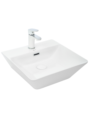 Раковина из сантехнического фаянса WeltWasser WW SK 10000003834 40х40 подвесная цвет белый 1 отверстие под смеситель