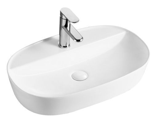 Раковина из сантехнического фаянса Azario AZ-2203 60х40 накладная цвет белый 1 отверстие под смеситель