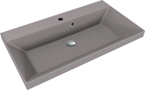 Раковина из искусственного камня Florentina Астория 800 10.170.00800.307 80х50 накладная цвет серый 1 отверстие под смеситель