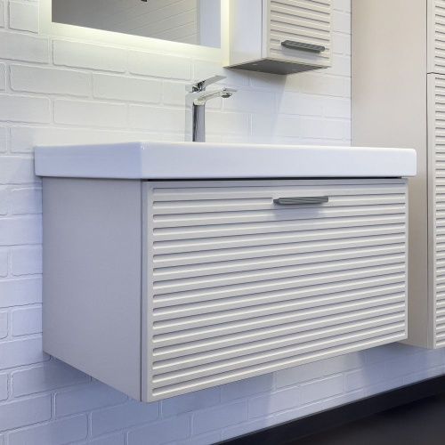 Тумба с раковиной Comforty Касабланка 00-00015382CF 80х50 подвесная цвет серый