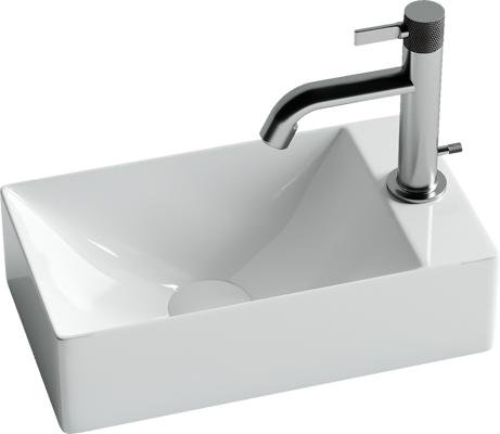 Раковина из сантехнического фарфора Ceramica Nova ELEMENT CN5007 40х20 подвесная цвет белый 1 отверстие под смеситель - фото 2