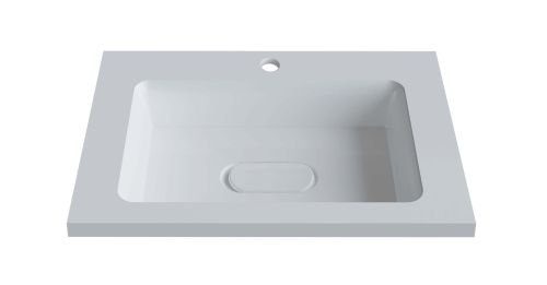 Раковина из искусственного камня Uperwood Modul 2911020339 60х50 полувстраиваемая цвет белый