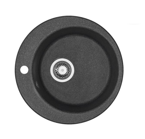 Кухонная мойка Aquaton Иверия 1A711032IV210 50х50 цвет черный поверхность матовая