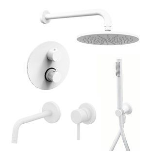 Душевая система Paffoni Light KITLIQ018BOKING встраиваемая в стену цвет белый с термостатом - фото 2