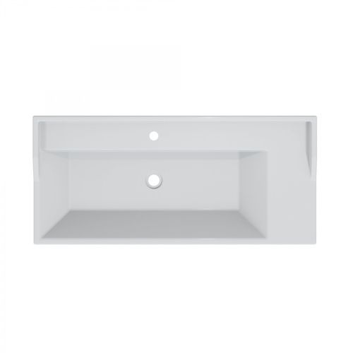 Раковина из искусственного камня СанТа Sirius100 100х50 накладная цвет белый