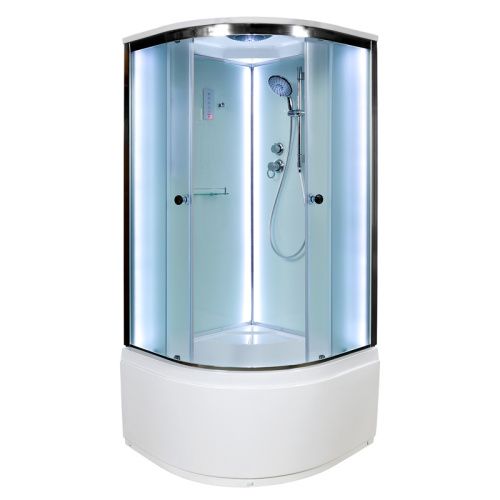 Душевая кабина AvaCan D10SLED 100х100 четверть круга с крышей ориентация универсальная