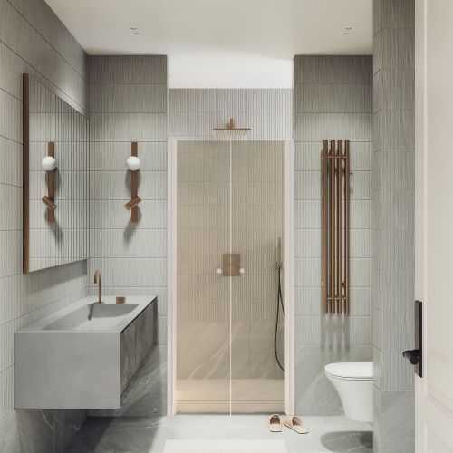 Душевая дверь Maybah Glass MGD-441-1 100х200 стекло тонированное профиль белый