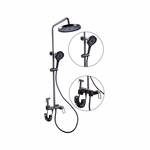 Душевая стойка Fashun A2483-17 настенная цвет черный