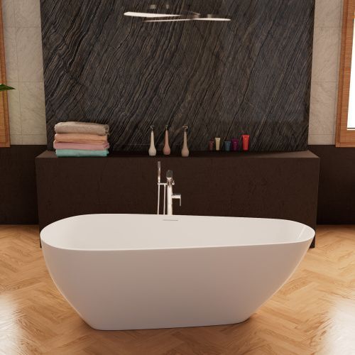 Ванна акриловая Frank 12524 170х75 отдельностоящая асимметричная с ножками