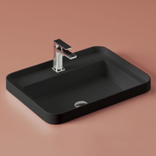 Раковина керамическая Artceram Fuori scala TFL034 17 00 60х50 встраиваемая цвет черный 1 отверстие под смеситель