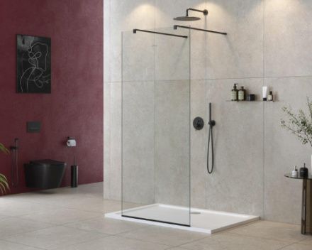 Душевая перегородка Cezares LIBERTA LIBERTA-L-2-80-120-C-NERO 80х195 стекло прозрачное профиль черный