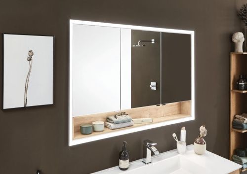 Зеркало-шкаф Puris Rounds S2A5590E1(177) 100х70 подвесной цвет серый