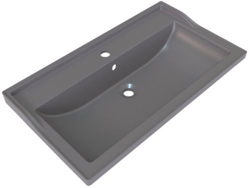 Раковина из искусственного камня Stella Polar Флур SP-00001728 80х50 встраиваемая цвет серый