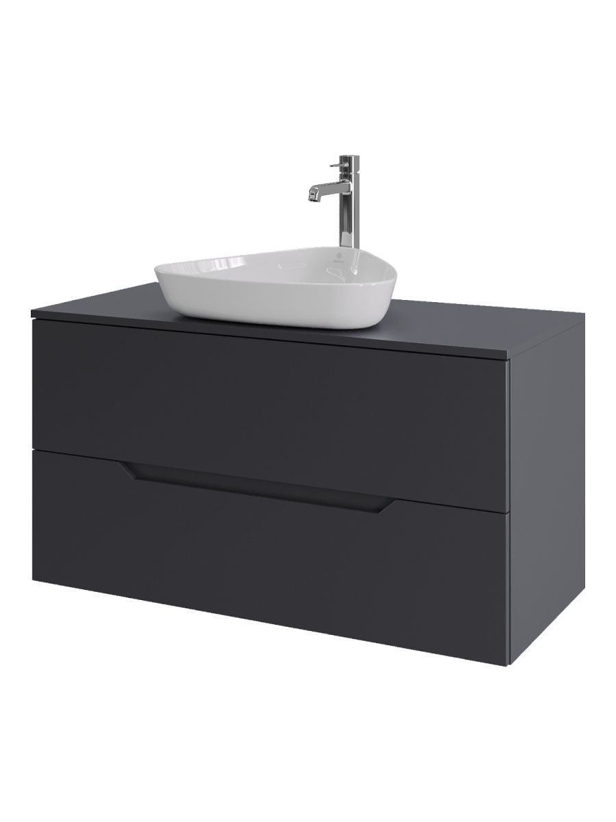 Тумба с раковиной Orange Line Li-100TugMDF+B07-500W 100х50 цвет серый