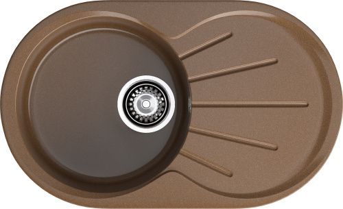 Кухонная мойка Granfest Rondo R-750L терракот 75х45 цвет серый поверхность матовая
