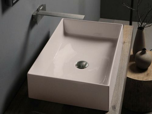 Раковина керамическая Scarabeo Teorema 2.0 5101 52 60х40 накладная цвет бежевый без отверстий под смеситель