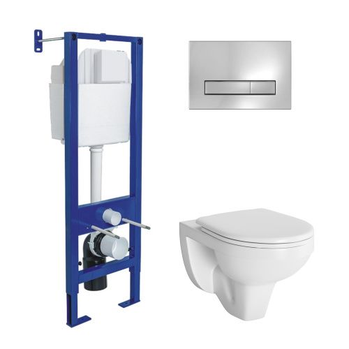 Комплект унитаз с инталляцией и клавишей смыва Berges АТОМ Line 043316