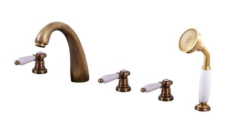 Смеситель RavSlezak MK576.5PSM на борт ванны бронза