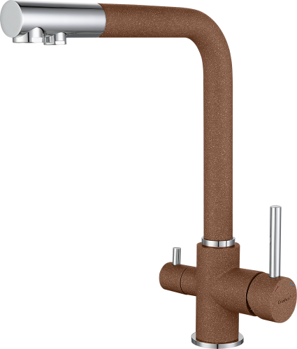 Смеситель для кухни Granfest 3611 терракот на мойку коричневый