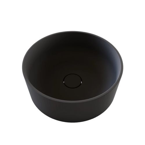 Раковина из искусственного камня Florentina Алтея 400R 10.290.00400.302 40х40 накладная цвет черный без отверстий под смеситель