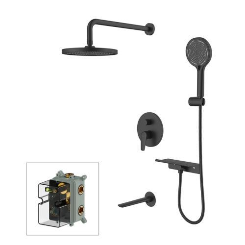 Душевая система Milardo Dale DALBL03M68 встраиваемая в стену цвет черный