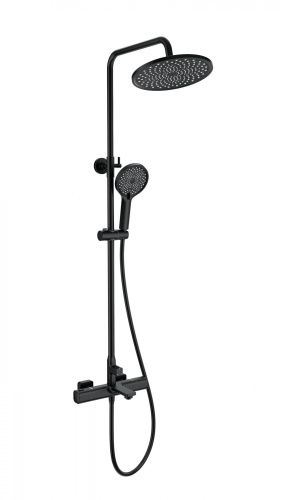 Душевая стойка Wonzon & Woghand Solid WW-C3011-A-MB настенная цвет черный с термостатом