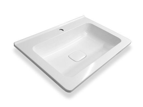 Раковина из искусственного камня Эстет Каре Люкс ФР-00014938 70х50 накладная цвет белый 1 отверстие под смеситель